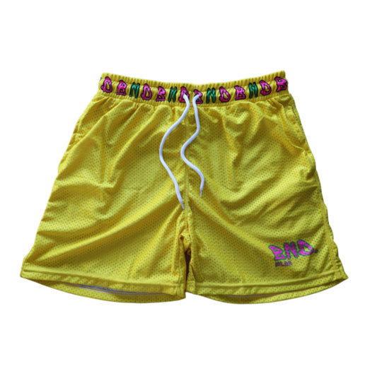 “YELLOW” mesh shorts